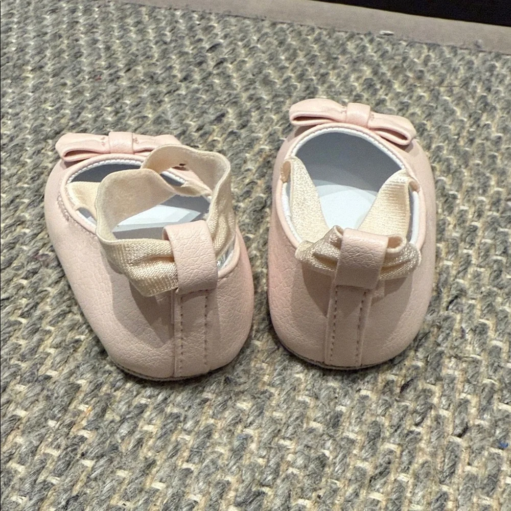 Janie and Jack Soft Pink Baby Ballet Crib Shoes 3-6 Months